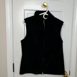 Ann Taylor Black Sleeveless Zip-Up Vest